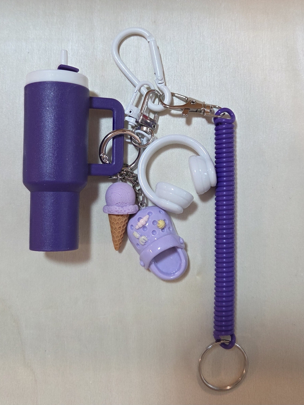 PURPLE TUMBLER & CLOG KEYCHAIN / BAG CHARM (NWT)
